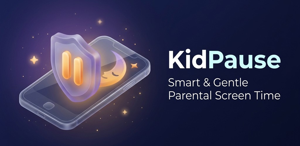 KidPause 3D Logo and Feature Banner